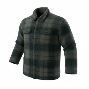 Vintage Ralph Lauren Green and Blue Plaid Fleece Jacket Made Is USA Size L